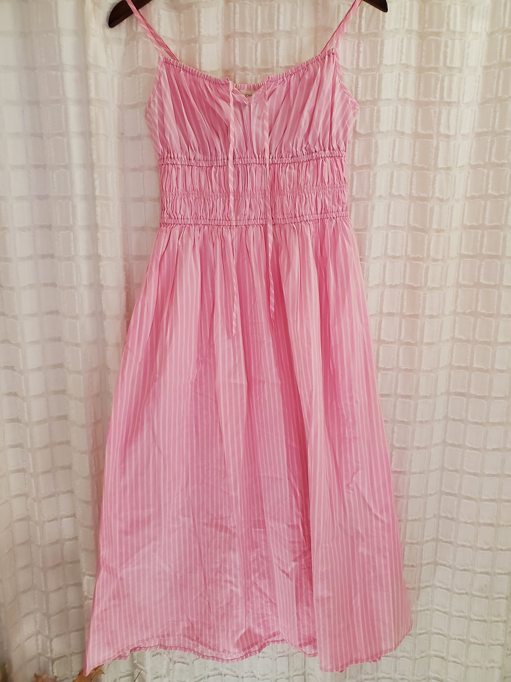 Girls Pink Striped Sundress - Lightweight Spaghetti Strap Dress - Picture 2 of 8